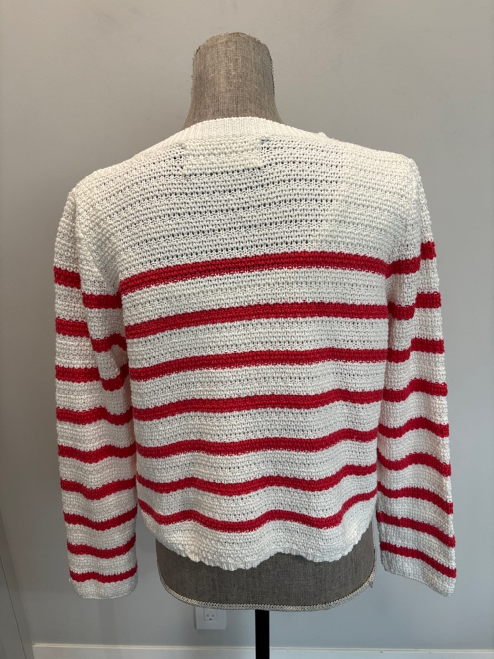 Pink Martini Red & White Striped Button-Front LadyLike Cardigan size small - Picture 8 of 13